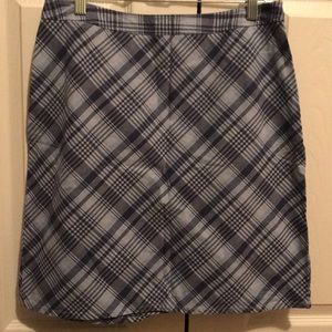 Loft blue plaid skirt